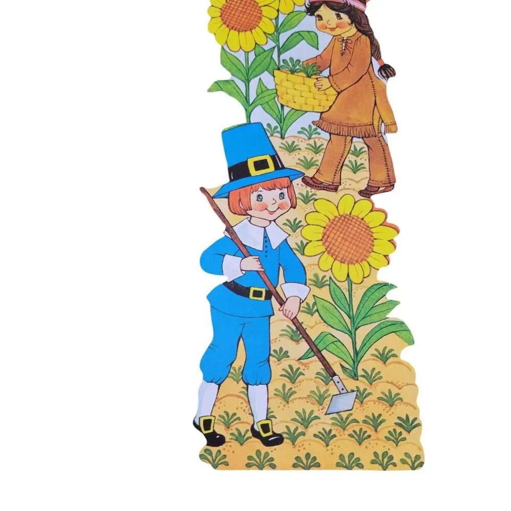 Lot of 6 Vintage Cardboard Cut-outs Thanksgiving